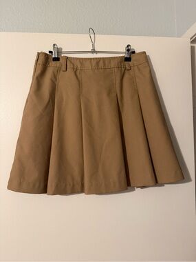 Pleated Circle Skirt in Tan